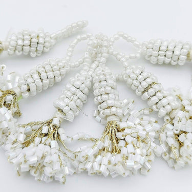 White Bead Tassels Latkan, Indian Latkans, Sewing Latkans